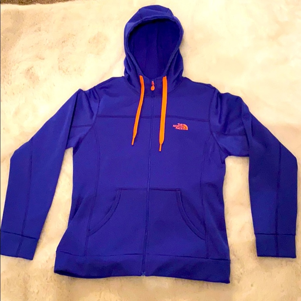 Women’s North Face zip up hooded sweatshirt